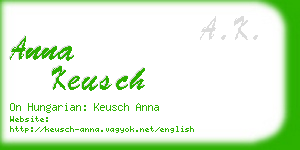 anna keusch business card